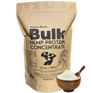 BULK Hemp Heart Protein Concentrate, All Natural, Vegan, Plant-Based Non-GMO, 100% USA, Unflavored, Plain