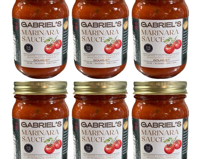 Gourmet Marinara Sauce 6-Pack, Gabriel's brand Premium Restaurant Quality, Made from Fresh Ingredients, All Natural, Non-GMO