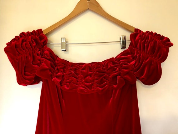 Elegant red velvet muumuu