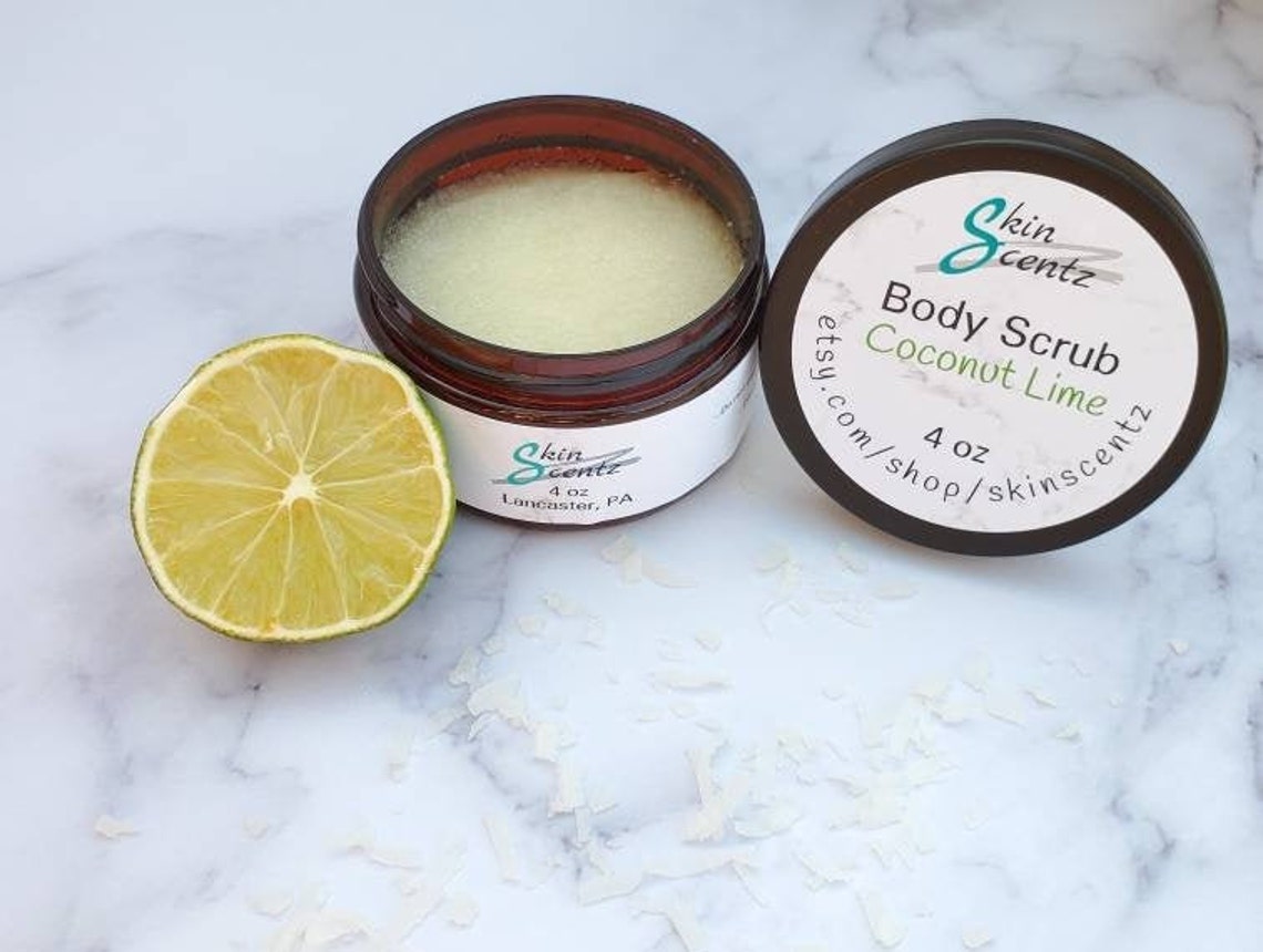 Coconut Lime Body Scrub Exfoliating Sugar Body Scrub Vegan Etsy