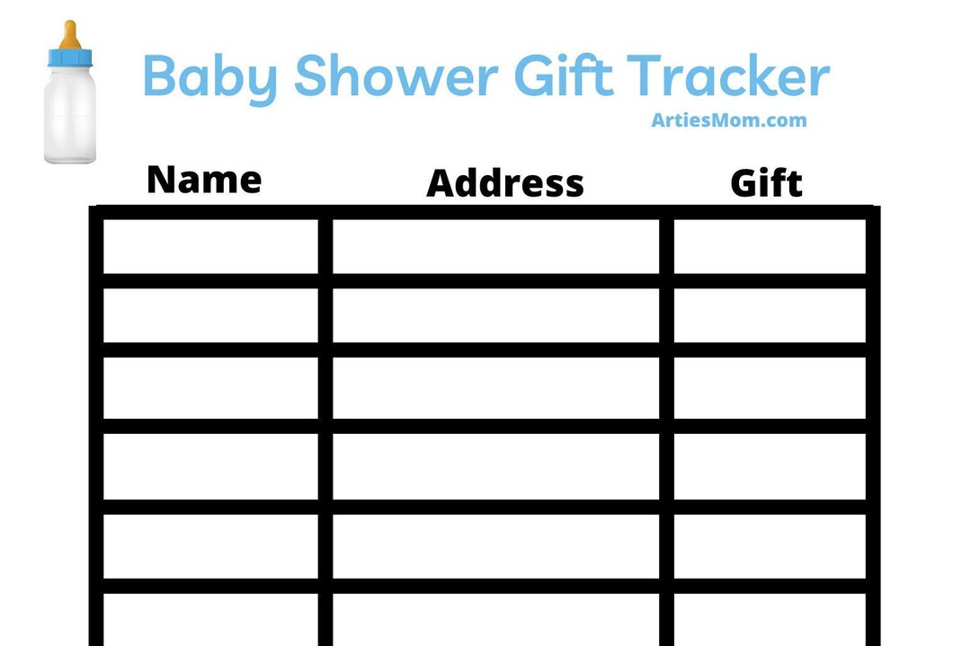 Printable Baby Shower Gift Tracker Etsy