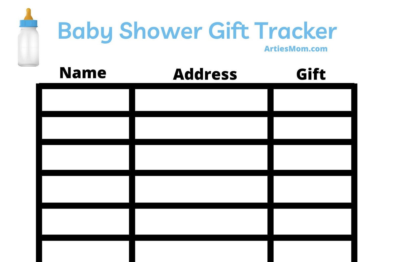 Printable Baby Shower Gift Tracker Etsy