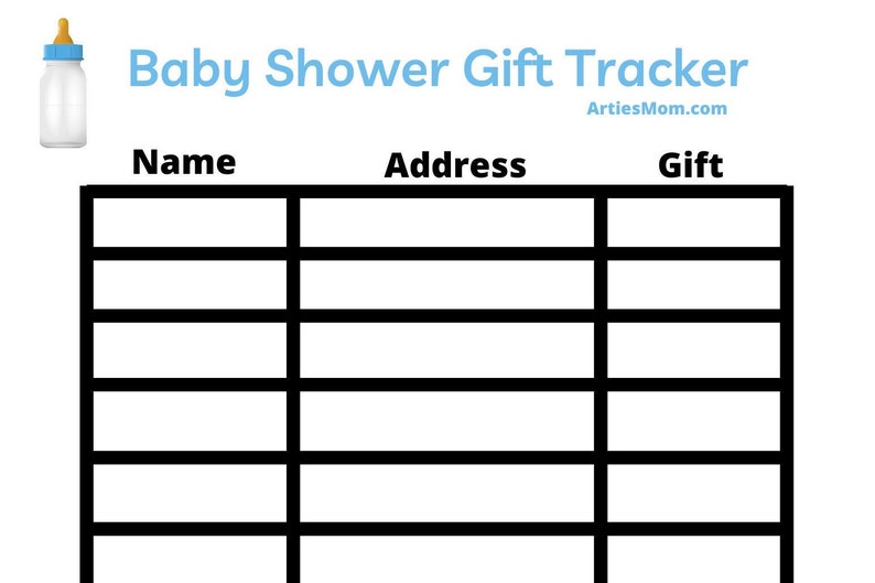 Printable Baby Shower Gift Tracker Etsy