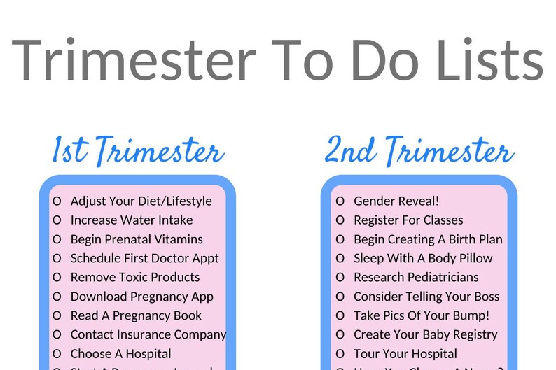  Printable  Pregnancy  Checklist  A To Do List For Each Etsy