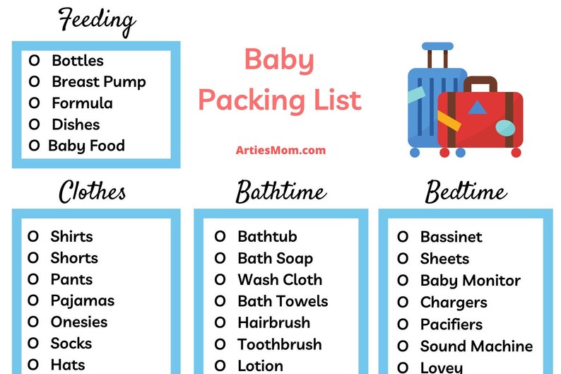 Printable Packing List for Your Baby Baby Packing List Etsy