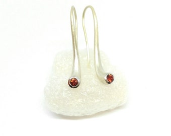 Designer earrings silver 925 earrings handmade with red sapphires