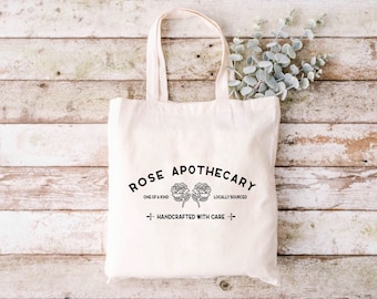 Rose Apothecary Cotton Canvas Tote Bag | Schitts Creek Gift, David Rose Reusable Shopping Bag