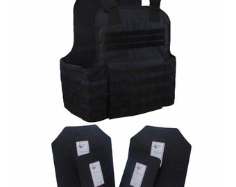 Tactical Scorpion Gear 4 Pc Level III AR500 Body Armor Plates Molle Vest Set-up