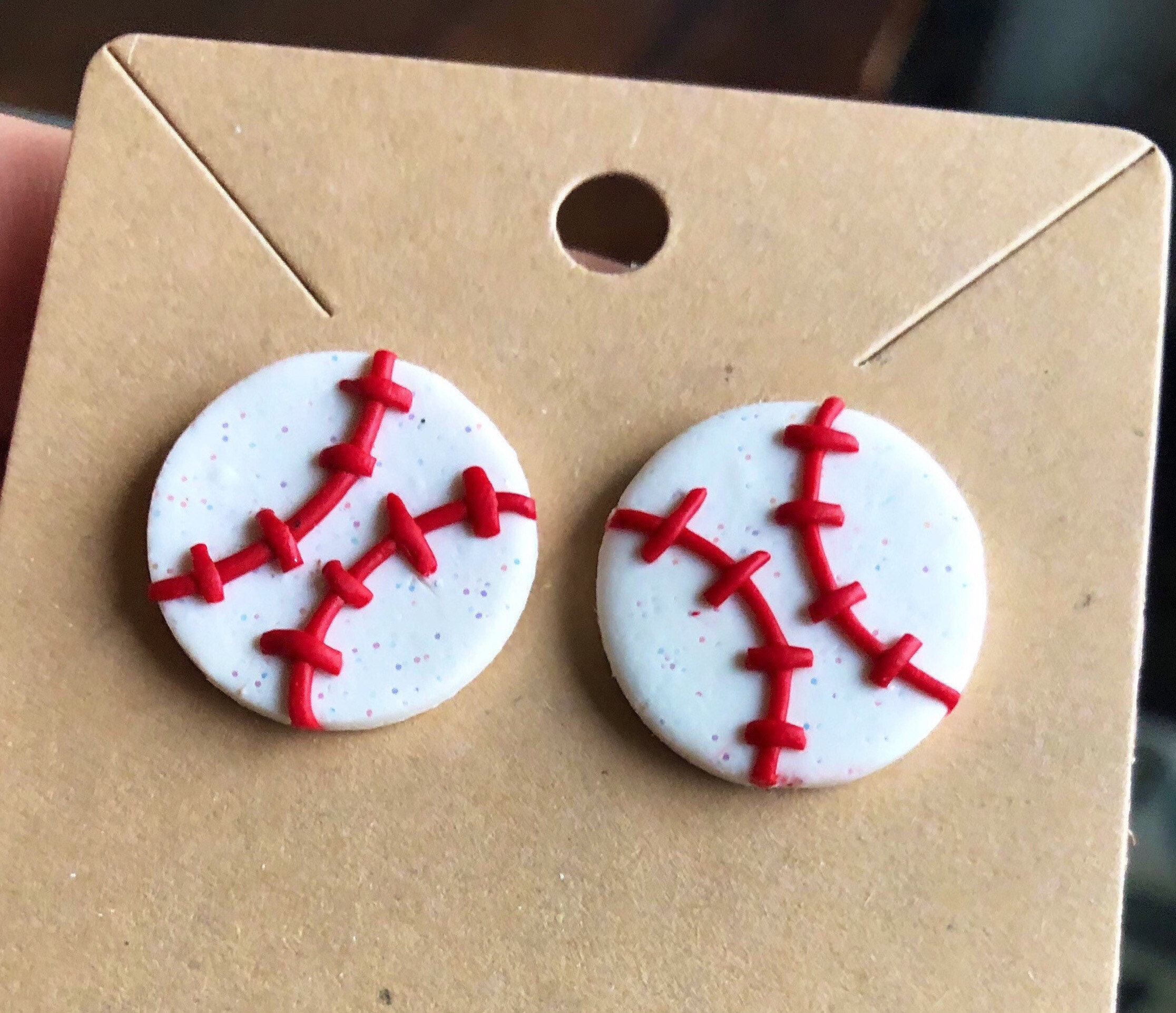 Baseball Studs Polymer Clay Etsy
