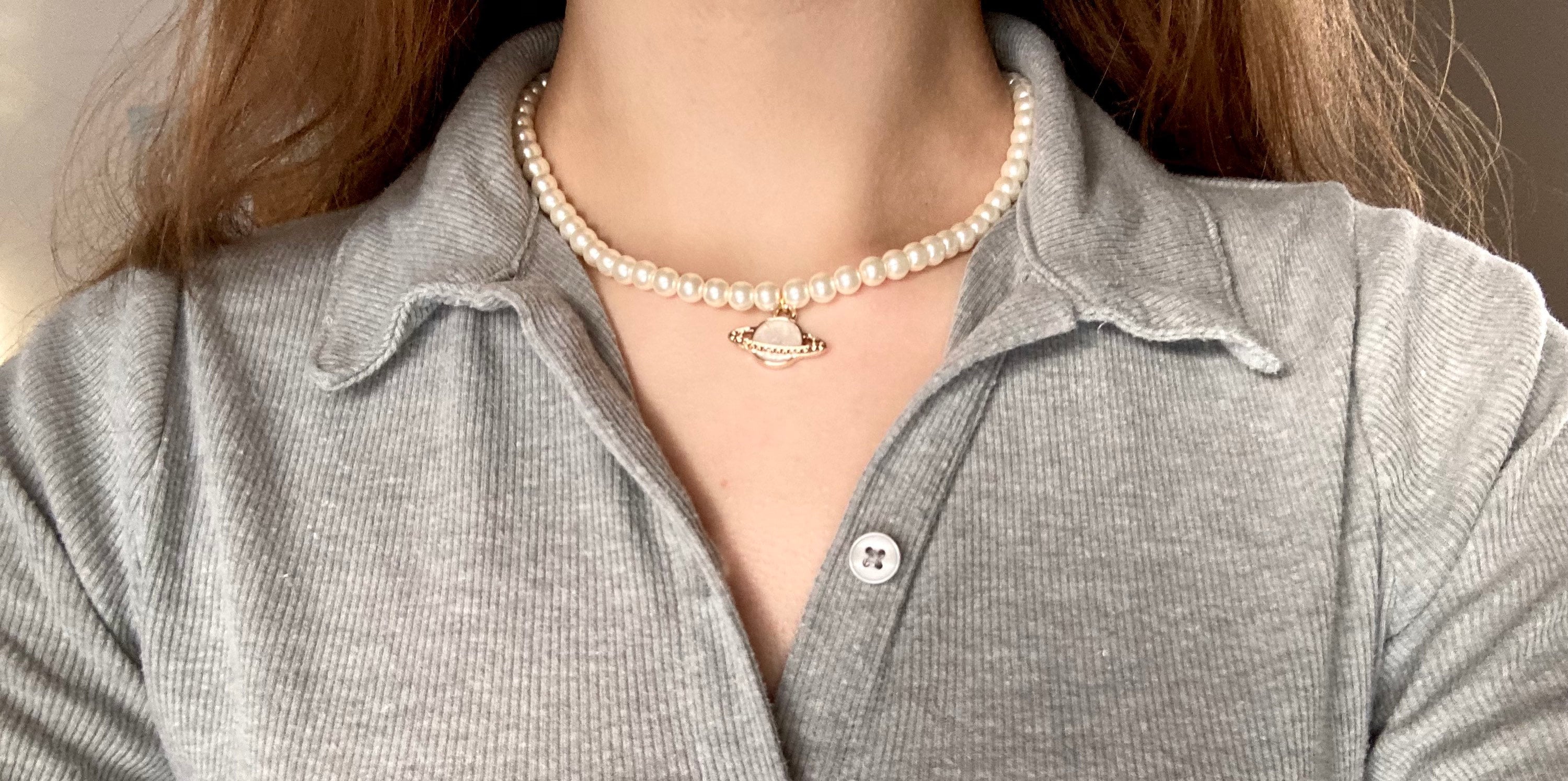 Y2K Pearl and Necklace choose Your Color Etsy