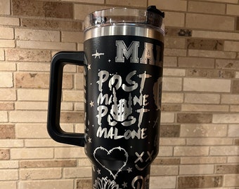 Post Malone 40oz tumbler / laser engraved / posty/ music/ gifts for her or him/ always tired / rich and sad / posty forever / Malone/ coffee