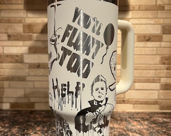 laser engraved tumbler / horror characters/ Friday the 13th / 40oz tumbler/ scary movies/ Halloween/ horror movies/ scream/ myers/ penny