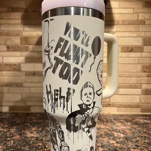laser engraved tumbler / horror characters/ Friday the 13th / 40oz tumbler/ scary movies/ Halloween/ horror movies/ scream/ myers/ penny