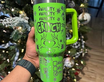 Grinch Engraved 40oz Tumbler | Mean one | custom engraving | X-MAS | Christmas | Dr. Seuss