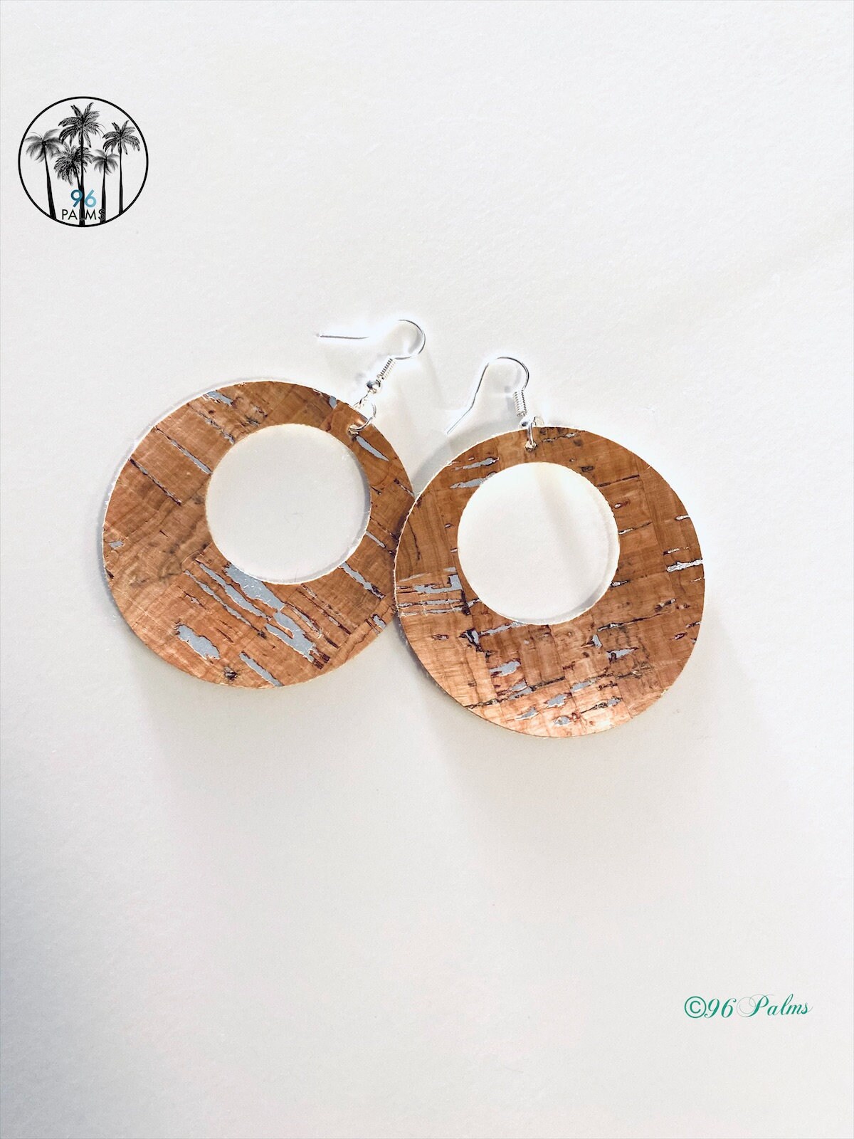 Silver Foil Cork Earrings Cork earrings Teardrop Earrings Etsy