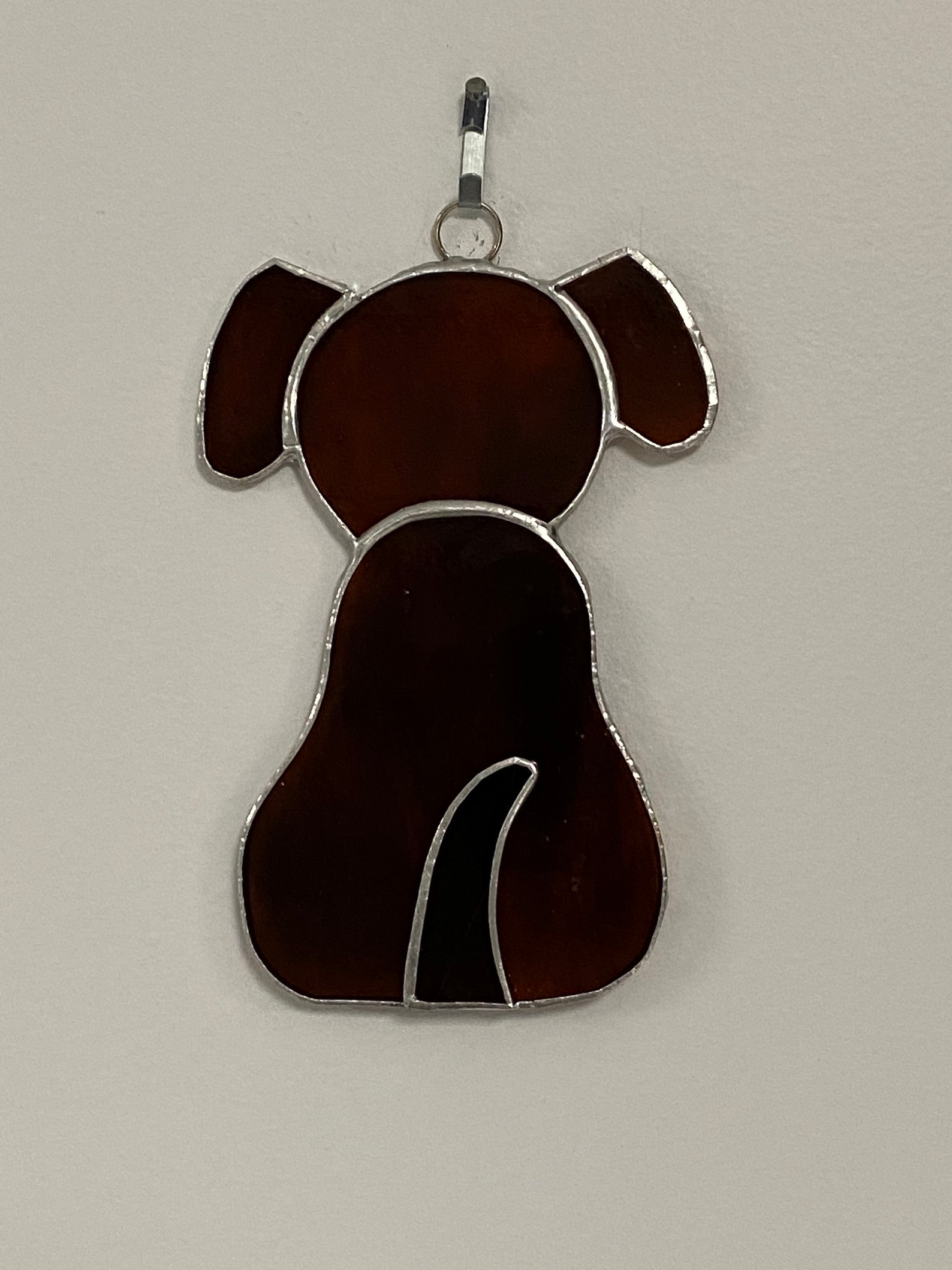 Handmade Stained Glass Puppy Dog Silhouette Suncatcher Etsy