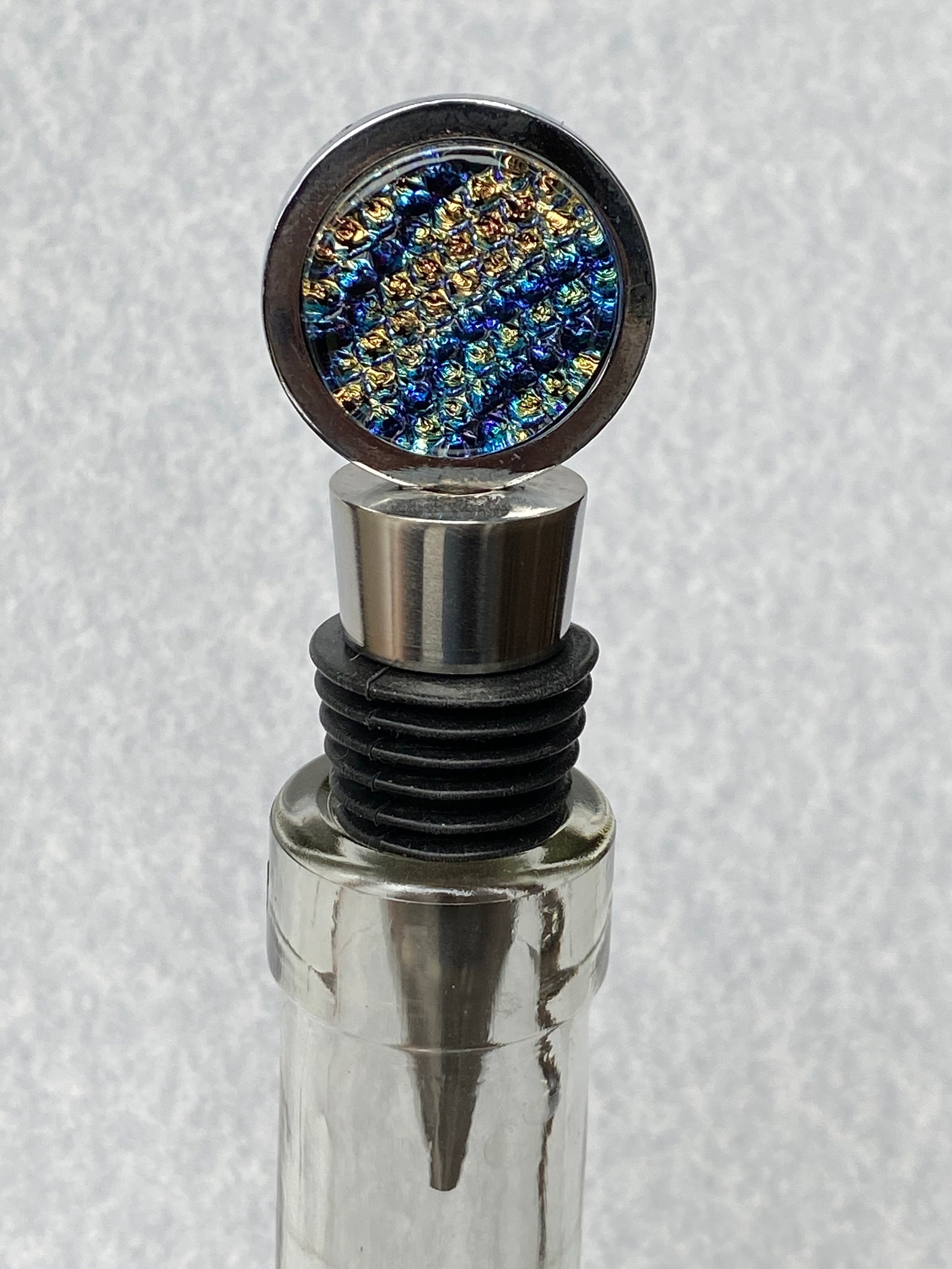 Fused Glass Wine Bottle Stopper Wine Bottle Topper Glass Etsy