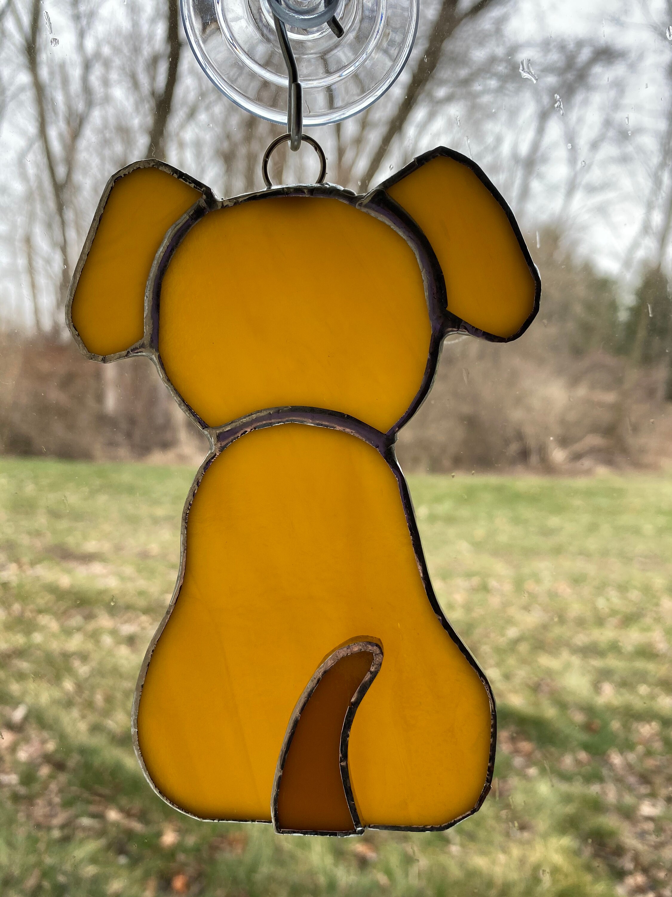 Handmade Stained Glass Puppy Dog Silhouette Suncatcher Etsy