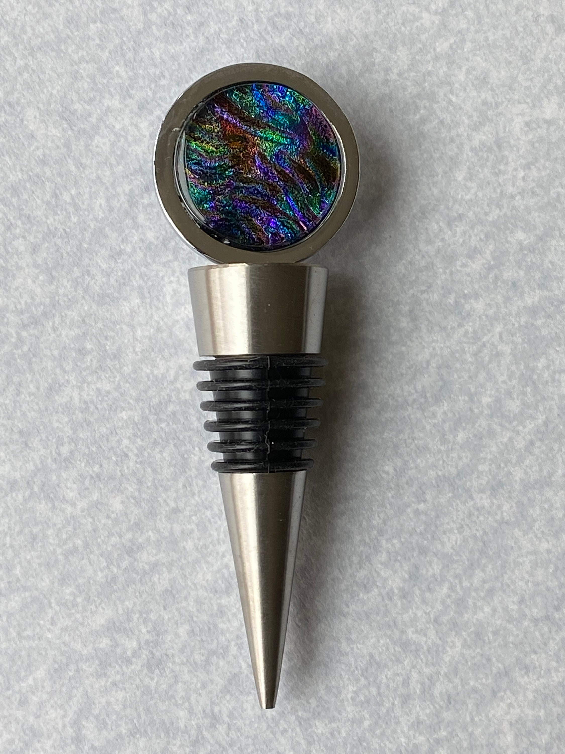 Fused Glass Wine Bottle Stopper Wine Bottle Topper Glass Etsy UK
