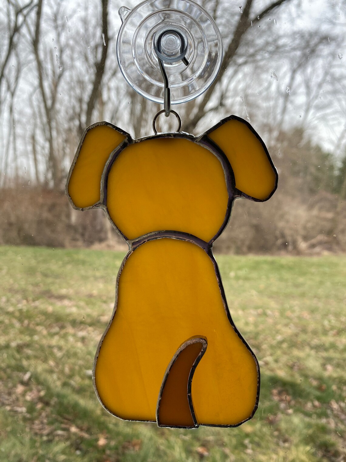 Handmade Stained Glass Puppy Dog Silhouette Suncatcher | Etsy
