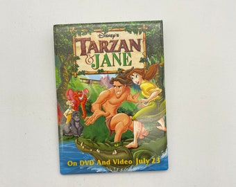 Disney Tarzan & Jane Movie Release Button Pin-Disney Pins-Disney Memorabilia-Disney Collectable