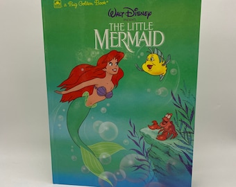 1989 Big Golden Book Walt Disney Classic The Little Mermaid Hardcover Children's Book