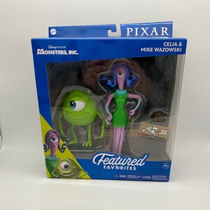 Disney Pixar Featured Favorites Monsters Inc Celia & Mike Wazowski Figurine Toys in Packaging