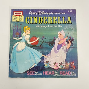 1977 Disney Cinderella Cassette Children's Book NO CASSETTE