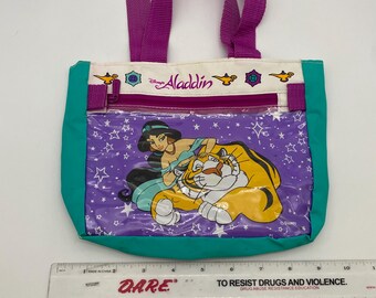 Vintage Disney Aladdin Princess Jasmine and Rajah Canvas Purse Bag Etsy