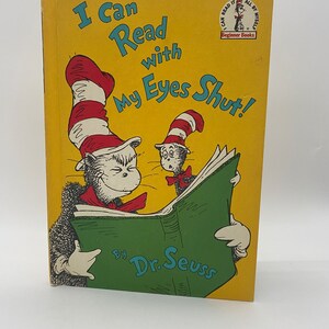 Vintage Dr. Seuss 'Ich kann mit geschlossenen Augen lesen' Hardcover Buch - Klassische Kinderliteratur