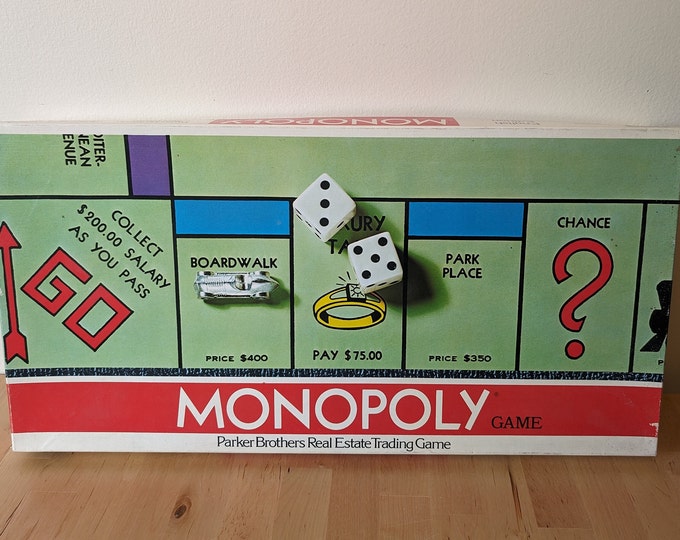 1961 Parker Brothers Monopoly Board Game- Vintage Board Game- Family Game Night