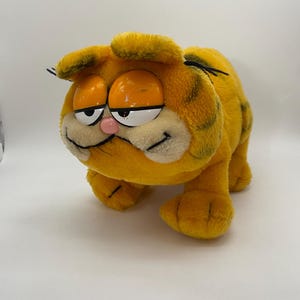 Rare grande peluche Garfield debout 1981 : chat vintage en dessin animé à collectionner de Fun Farm