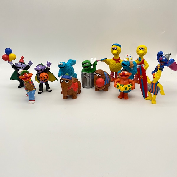 Figurine vintage anni '80 Applause Sesame Street - Personaggi di Sesame Street - Figurine in PVC