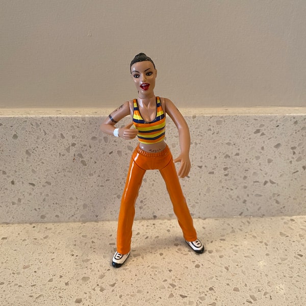 1998 Toymax Spice Girls 7" Sporty Spice Mel C Figure Orange Outfit