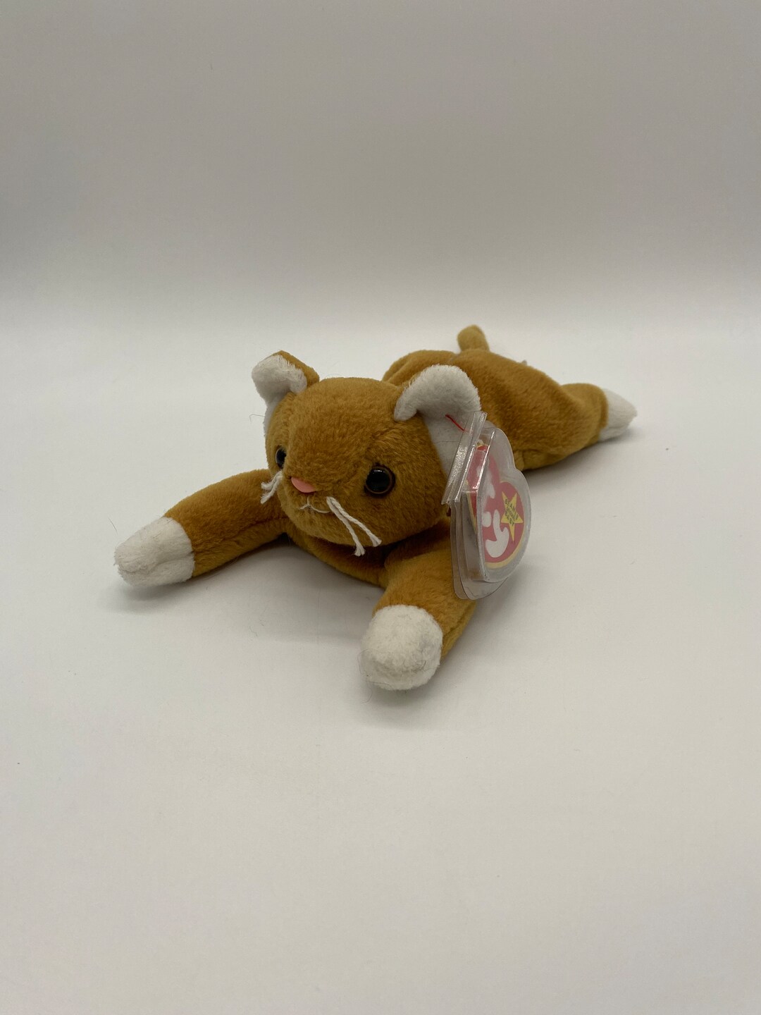 1993 Ty Beanie Babies nip Tan Cat Plush Etsy