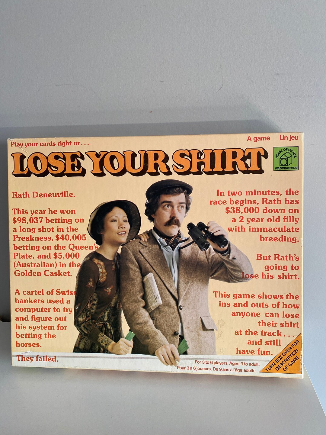 Vintage 1976 Lose Your Shirt Board Game by Waddingtons Family Game