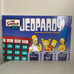2003 The Simpsons Jeopardy! Edycja Trivia Gra planszowa - Family Fun Night Kolekcjonerski quiz telewizyjny