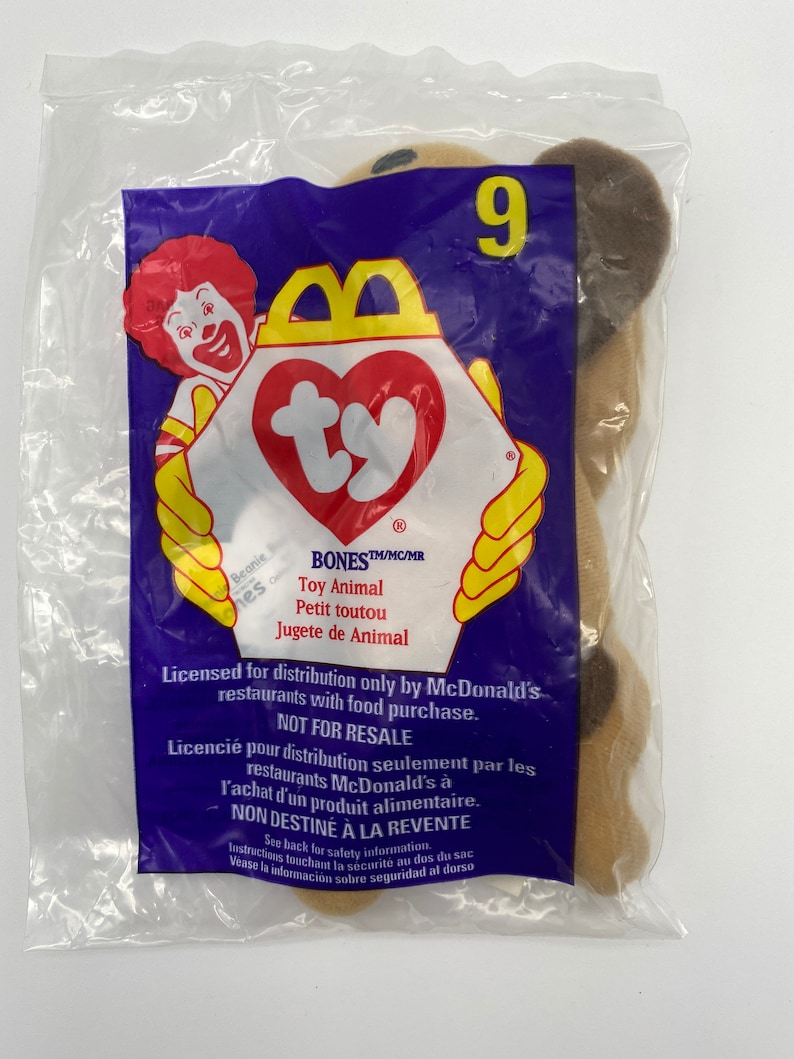 Happy Meal Toys McDonald\u2019s 1998 Ty Beanie Baby Bones Toy