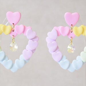 Rainbow Heart Earring Collection Rainbow Drop Heart