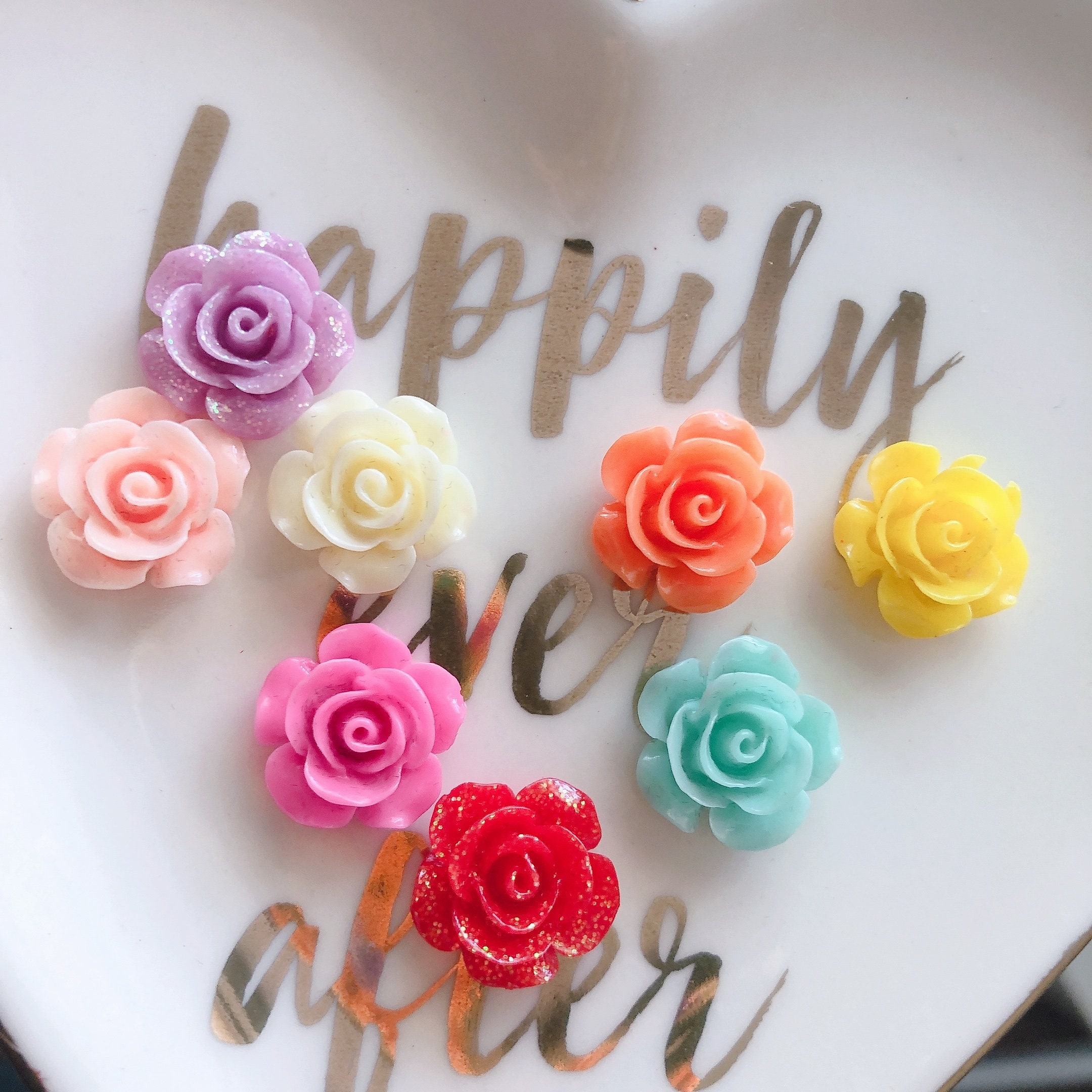 Beading Resin Cabochon 5 Pairs 5 Colours Aussie Summer Roses Beads Beading Resin Cabochon 5 Pairs 5 Colours Aussie Summer Roses Beads