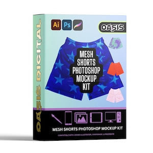Mesh Shorts Mockup, mesh shorts mock ups, black mesh shorts mockup, white mesh shorts mockup for photoshop & procreate