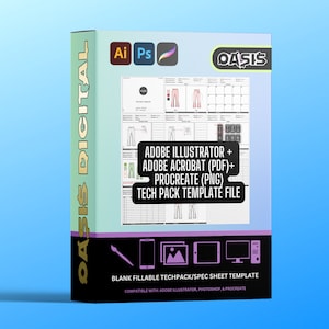 Blank Tech Pack Template (for illustrator, procreate, and pdf)