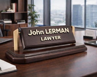 Personalisiertes Namensschild, Namensschild für Schreibtisch, Modernes Bürodekor, Namensschild aus Holz, Namensschild aus Holz, personalisiertes Geschenk