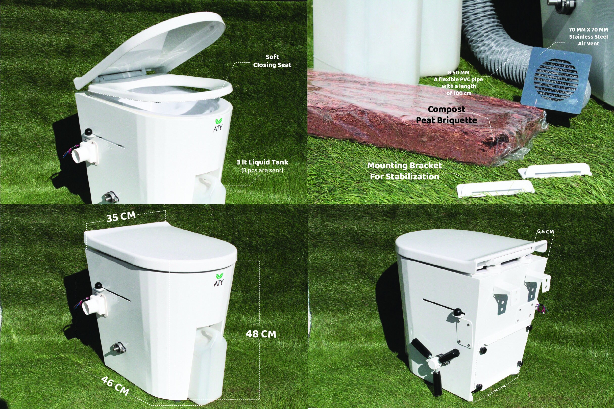 Compost Toilet Caravan,tiny Houses, Vans, Boats Self Contained Composting Toilet Nature