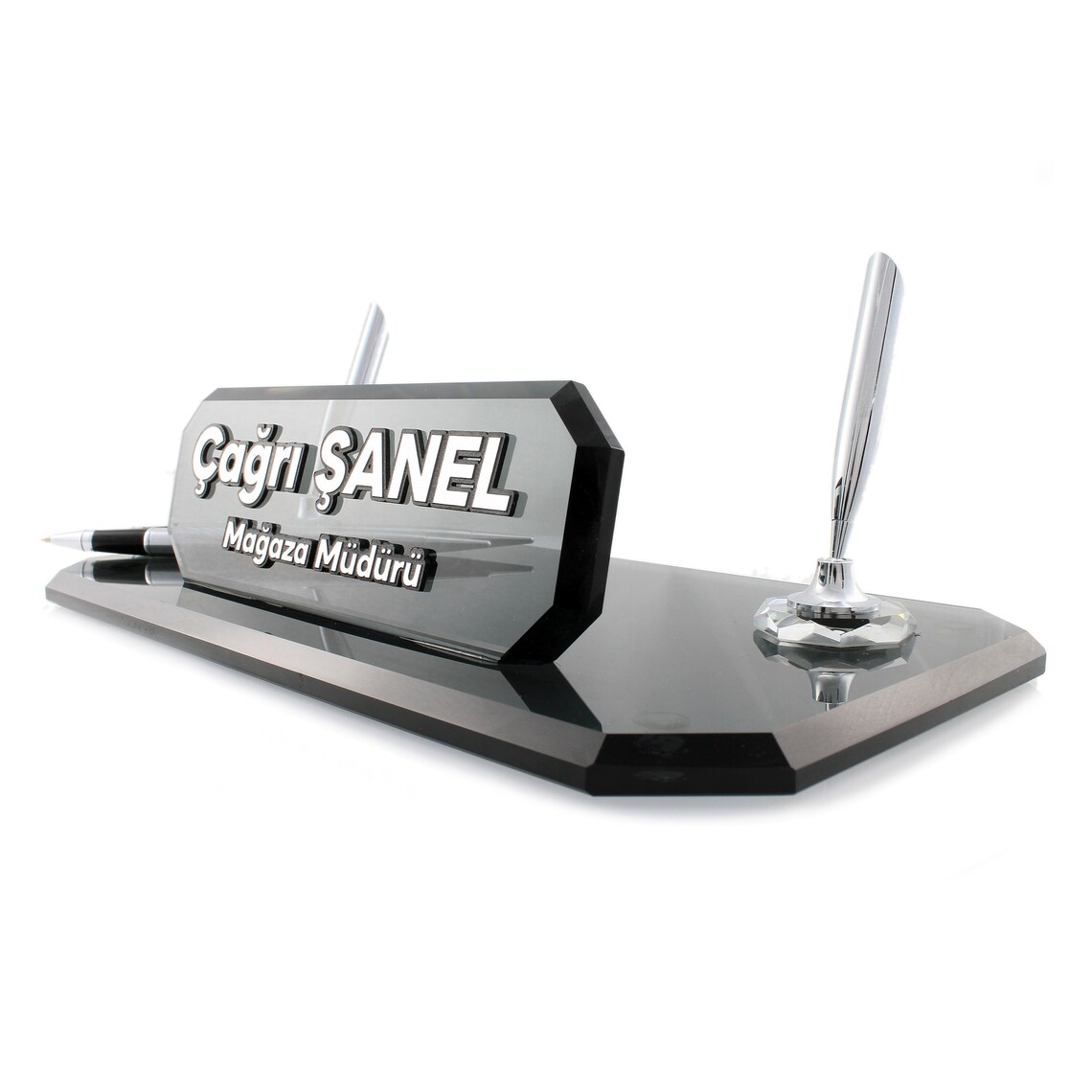 Table Name Plate Custom Name Plate Personalized Crystal Etsy