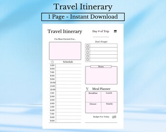 travel itinerary, travel digital, cruise planner, travel planner printable, planner template, travel essentials, travel checklist, printable