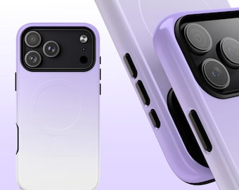 iPhone 17 Hüllen Lila Farbverlauf, süße magnetische iPhone Hülle mit Farbverlauf, robuster Schutz, Geschenk für sie, Bora Zubehör, stilvolle Handyhülle