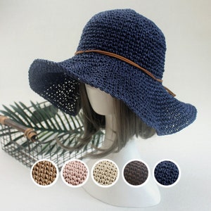 Boho Raffia Hat Multicolor Bowknot Raffia Foldable Summer Hat Gift For Her Gifts Summer Gift Beach Sun Hat Protection Summer Straw Hat