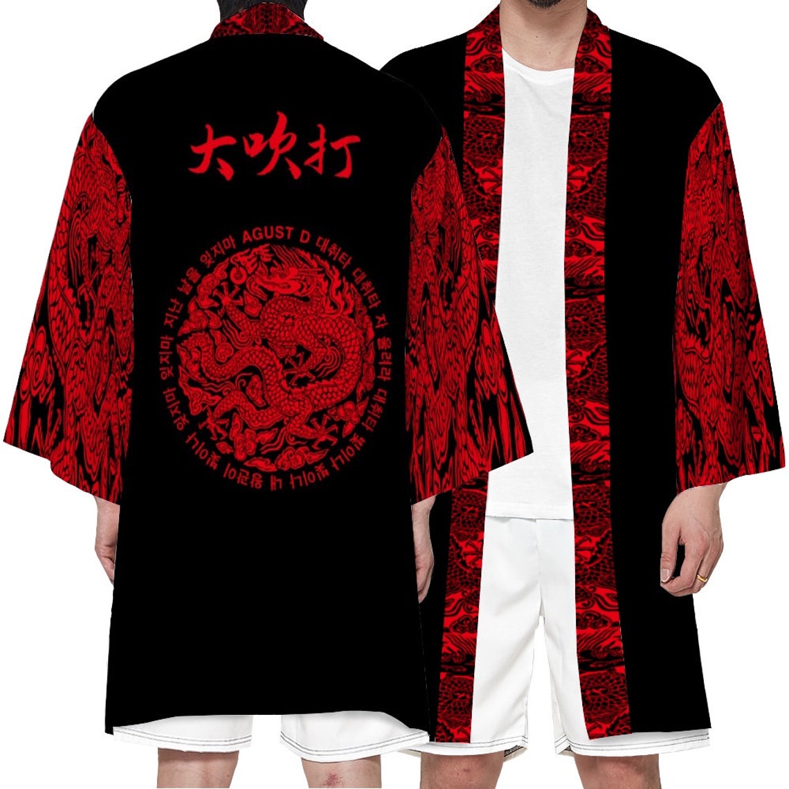 Daechwita Inspired Haori King Boss Robe Red Dragon Hanja | Etsy
