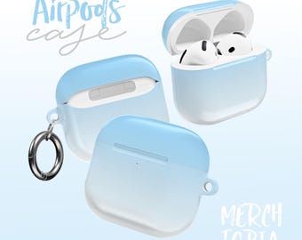 Blue Gradient AirPod Cases, Protective Cover, Trendy Gift Idea for Music Lovers, Unique Design Accessories, Everyday Use